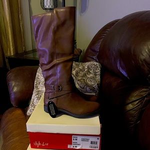NWT Style & Co Women’s tall chestnut brown boots size 6